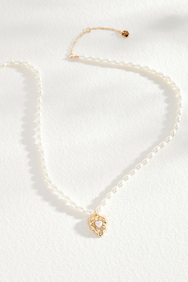 Silence + Noise Heart Pearl Choker #2