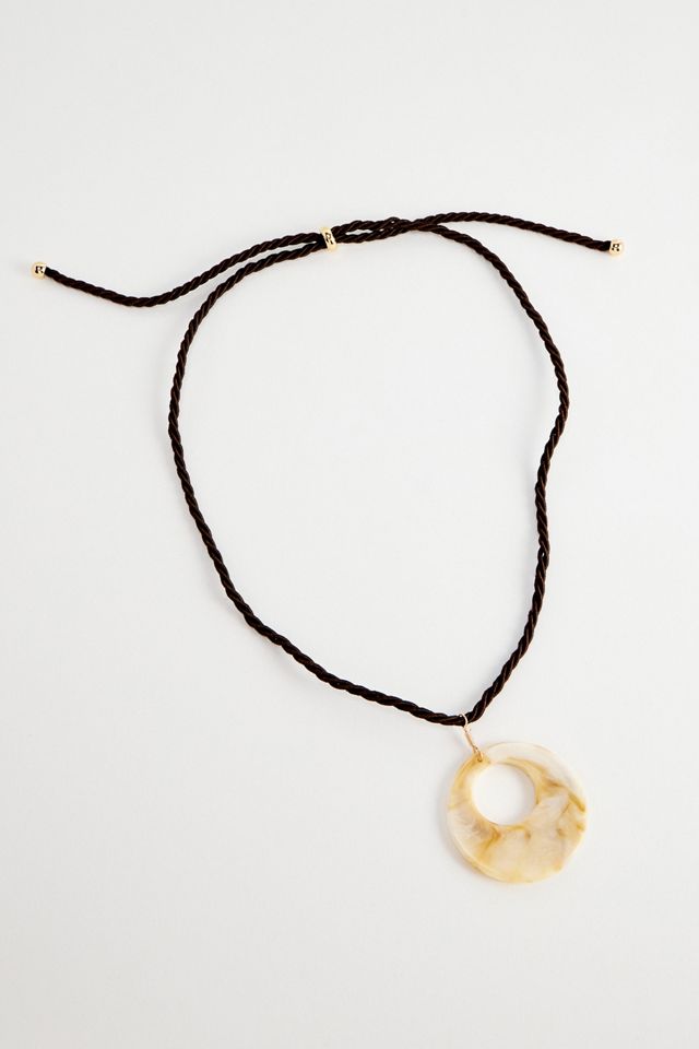 UO Schokolade Cord Gelber Anhänger Halskette #2