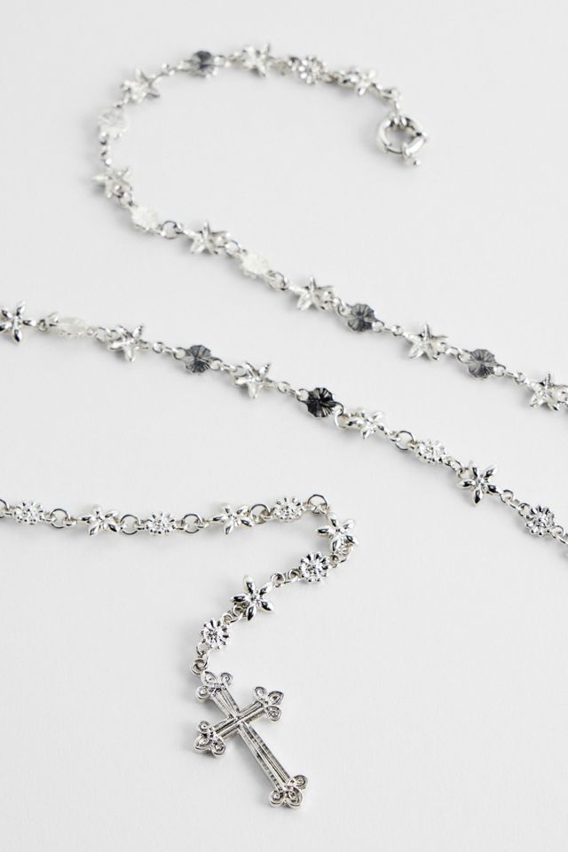 Silence + Noise Petal Link Cross Lariat Necklace #2
