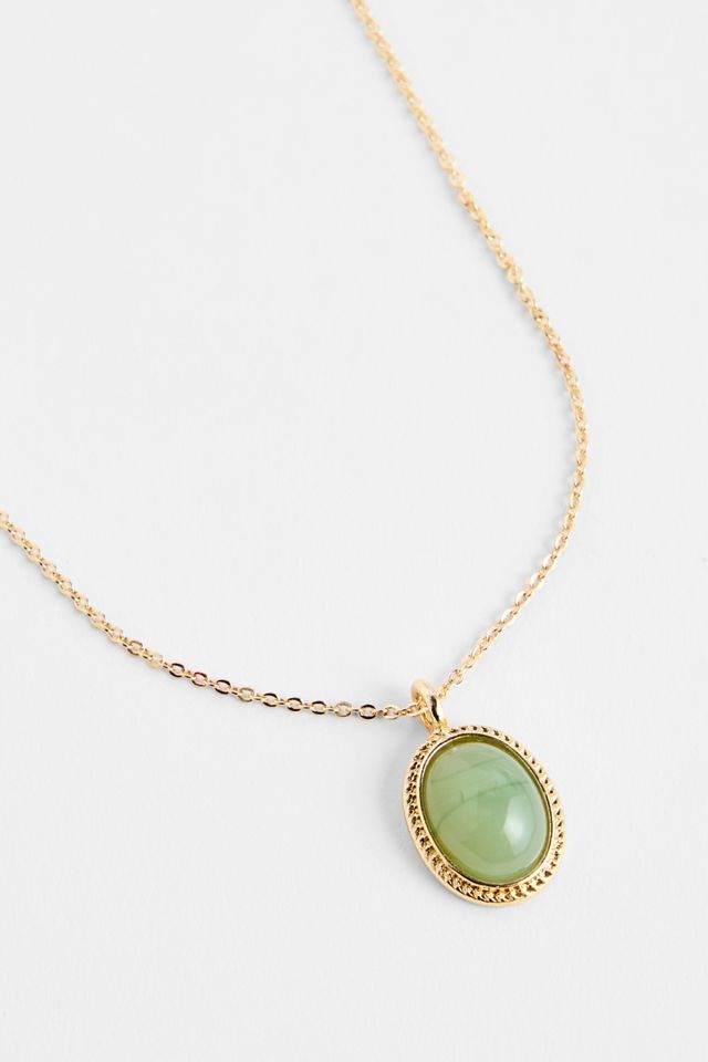 Collar con Colgante de Piedra Verde Silence + Noise #1