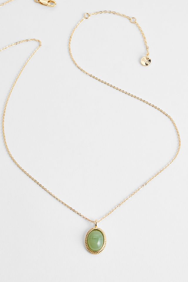 Collar con Colgante de Piedra Verde Silence + Noise #2