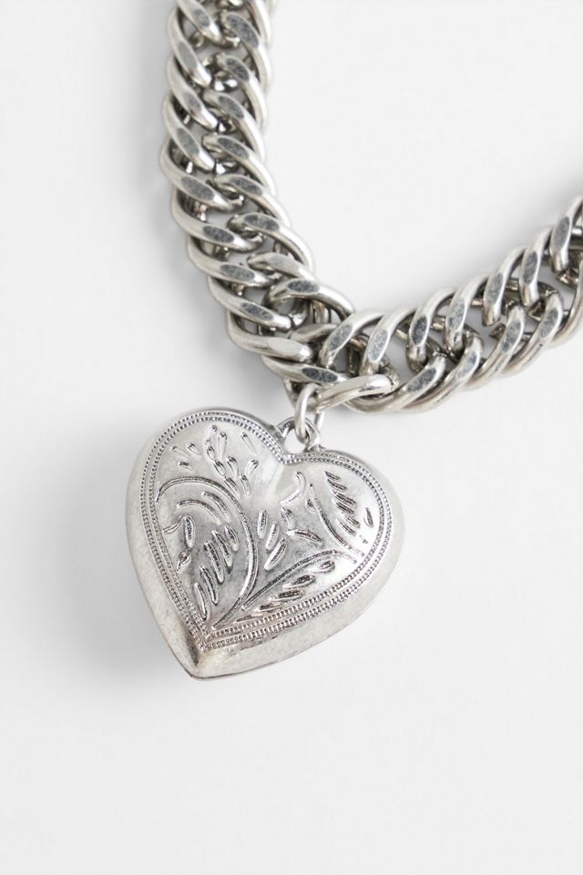 Collar de Cadena Gruesa con Corazón Silence + Noise #1
