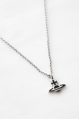 Vivienne Westwood Romina Black Enamel Orb Pendant Necklace | Urban 