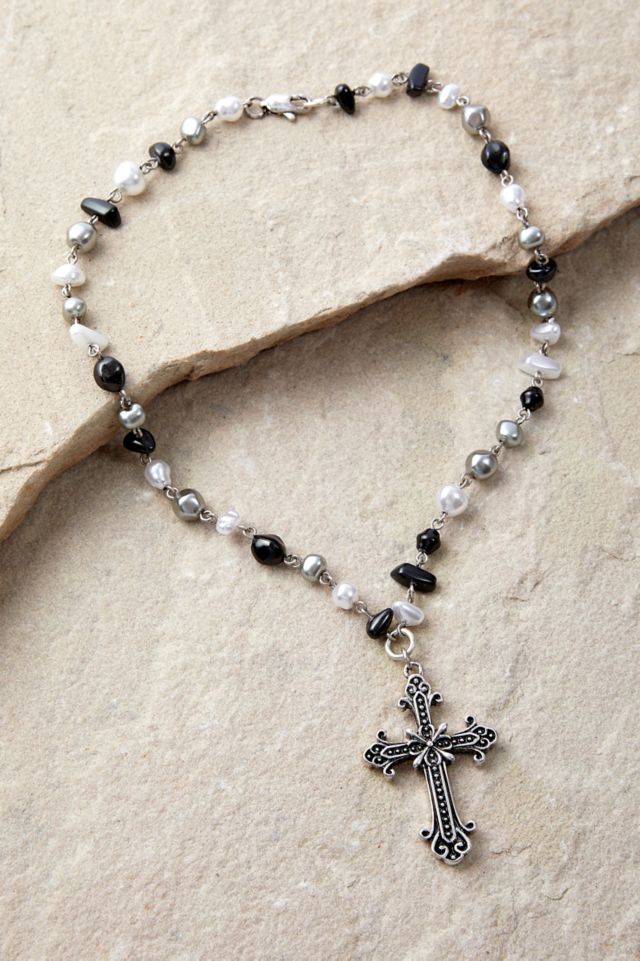 Beaded hot sale crucifix necklace