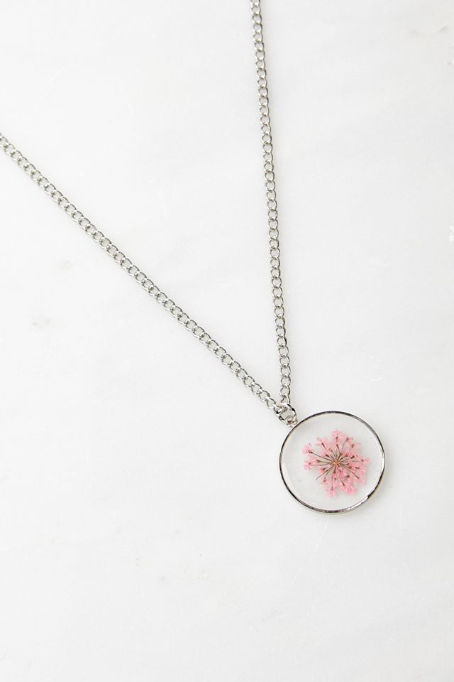 Pressed Flower Chain Necklace #1