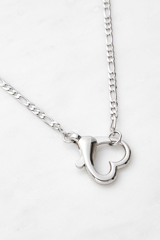 Heart Carabiner Clip Necklace Urban Outfitters UK