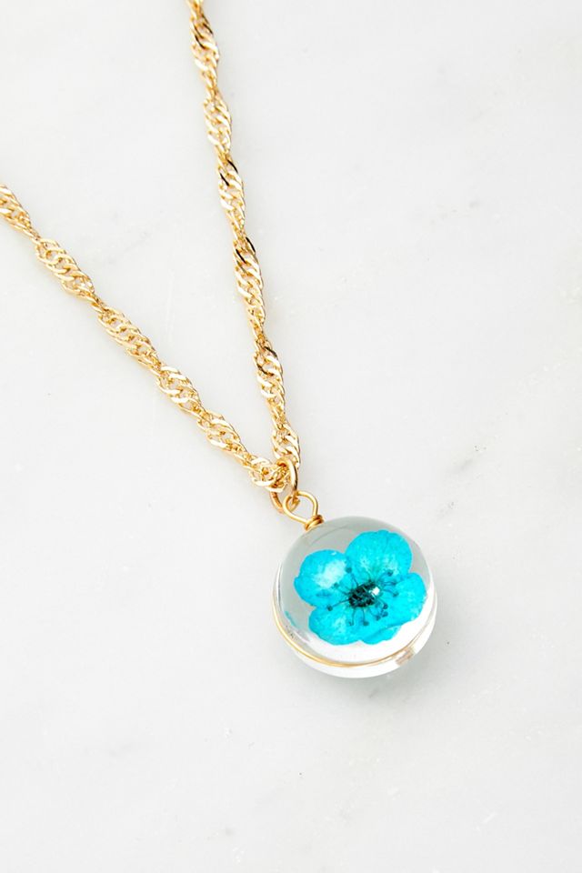 Pressed Flower Rope Chain Necklace | Urban Outfitters UK