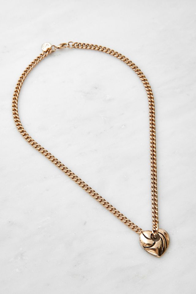 Heart Pendant Chunky Chain Necklace #2