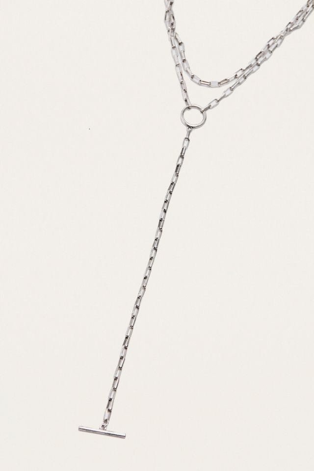 Sleek Layers Stainless Steel Lariat Necklace main image 1