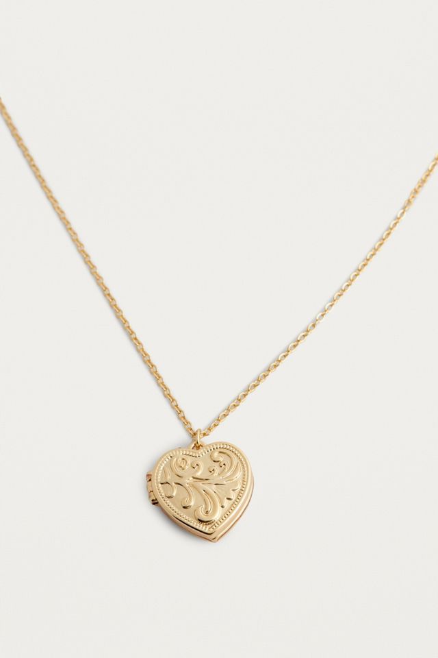 Collier à médaillon en forme de cœur gravé premium #2