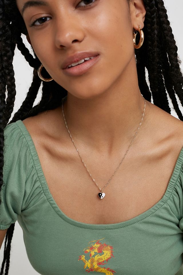 Yin Yang Heart Pendant Necklace #1