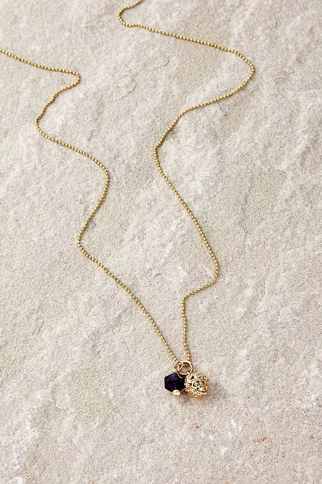 urbanoutfitters.com | Mirabelle Filigree Ball Amethyst Necklace