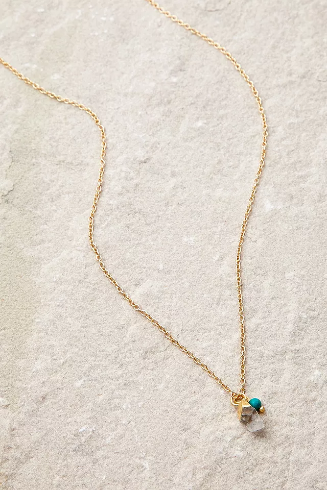 urbanoutfitters.com | Mirabelle Turquoise & Crystal Pendant Necklace
