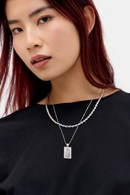 Lot de 3 colliers à pendentifs rectangulaires superposés Silence + Noise