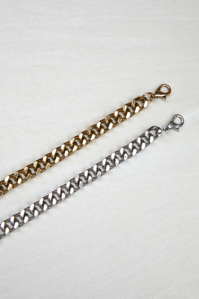 Double Layer Silver & Gold Chain Necklace #1