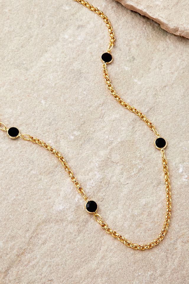 Susan Caplan Gold-Plated Crystal Chain Necklace | Urban Outfitters UK