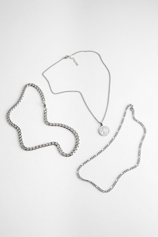 Set di 3 Collane a Catena a Triplo Strato con Moneta UO #3