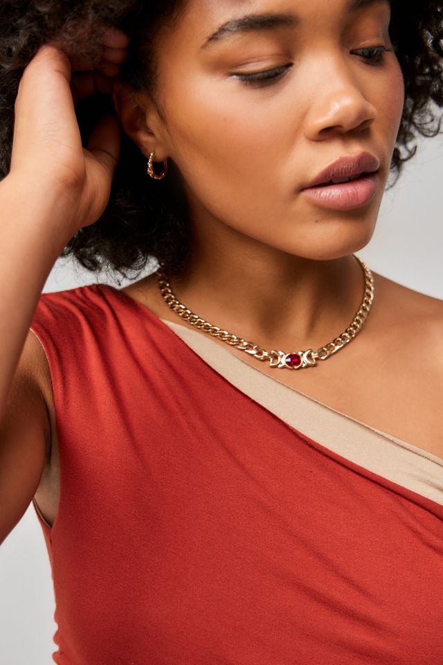 Silence + Noise Gem Chain Choker Necklace #1