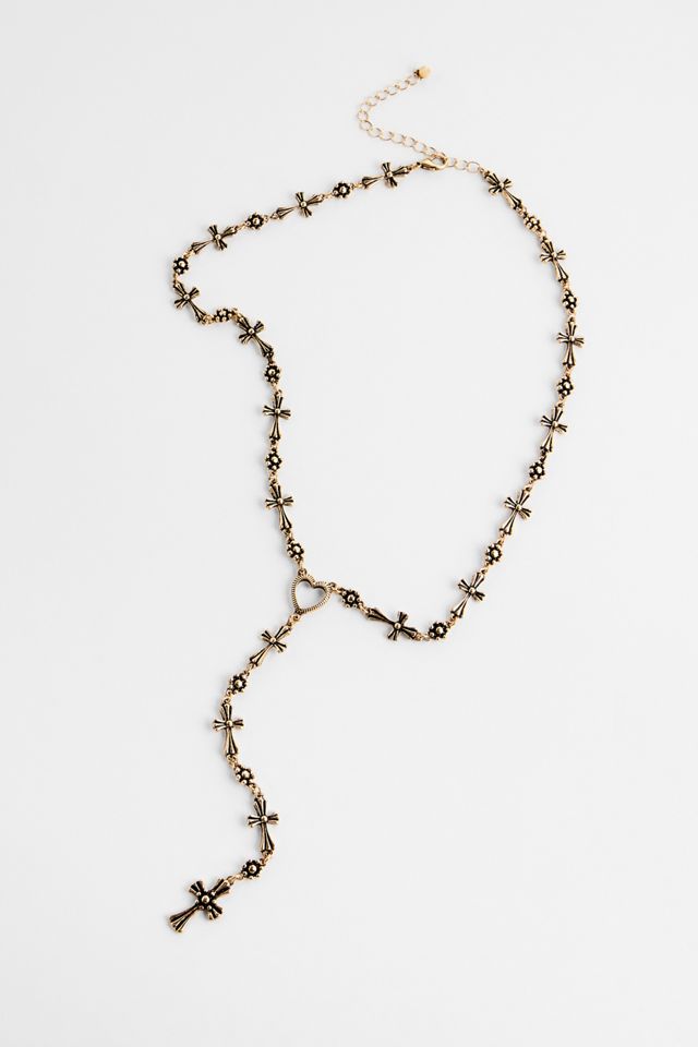 Silence + Noise Cross Link Lariat Necklace #2