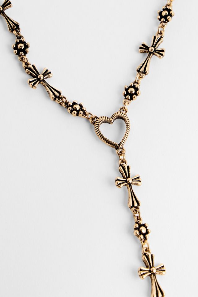 Silence + Noise Cross Link Lariat Necklace #1