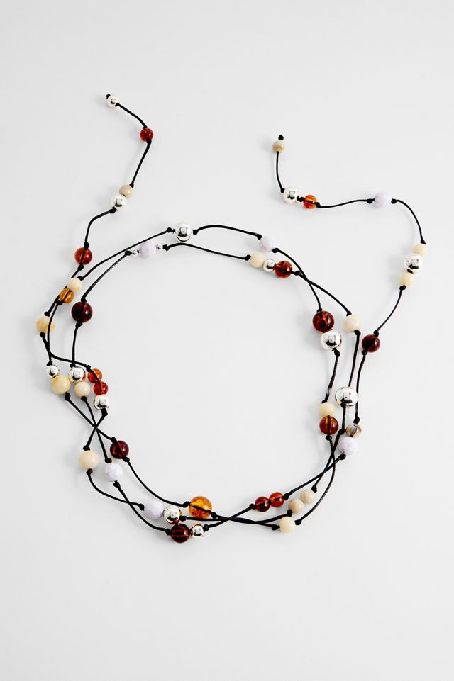 Silence + Noise Tonal Beaded Wrap Choker #1