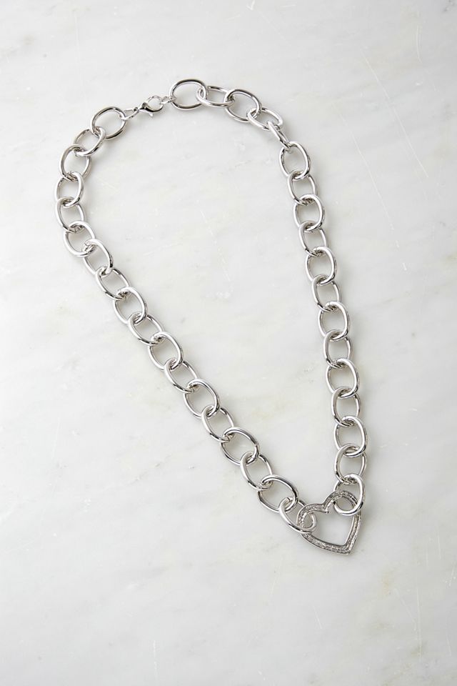 Chain Link Heart Necklace Urban Outfitters UK