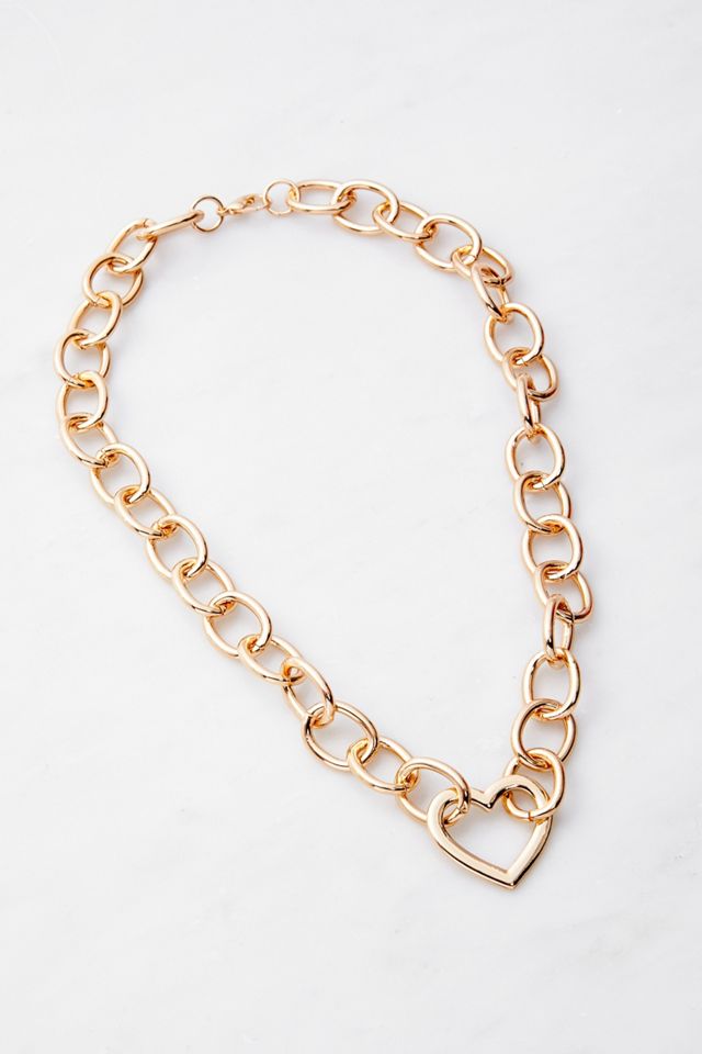 Chain Link Heart Necklace Urban Outfitters UK