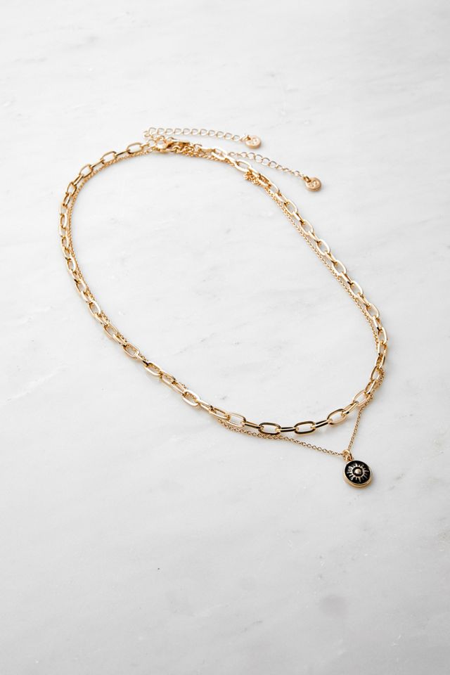 Collier multi-rangs  avec pendentif en émail #2