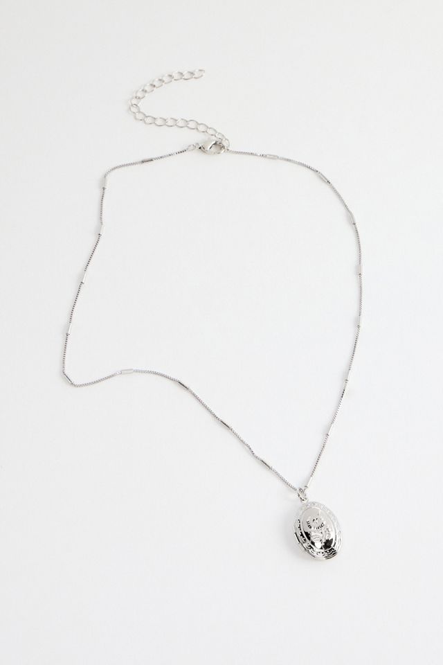 Collana con Ciondolo Ovale Floreale Argento Silence + Noise #2