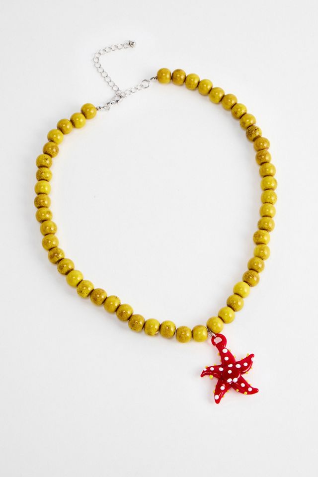 Silence + Noise Chunky Starfish Glass Choker Necklace #2