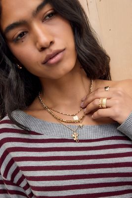 Silence + Noise Bead Charm Choker Necklace