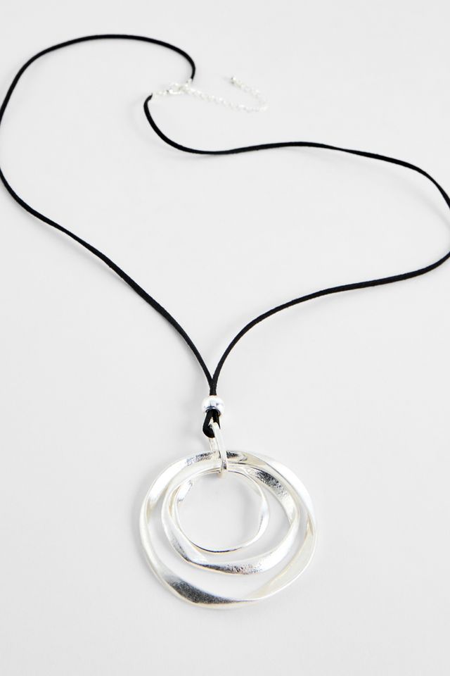 Silence + Noise Black Long-Line Suede Cord Necklace #1