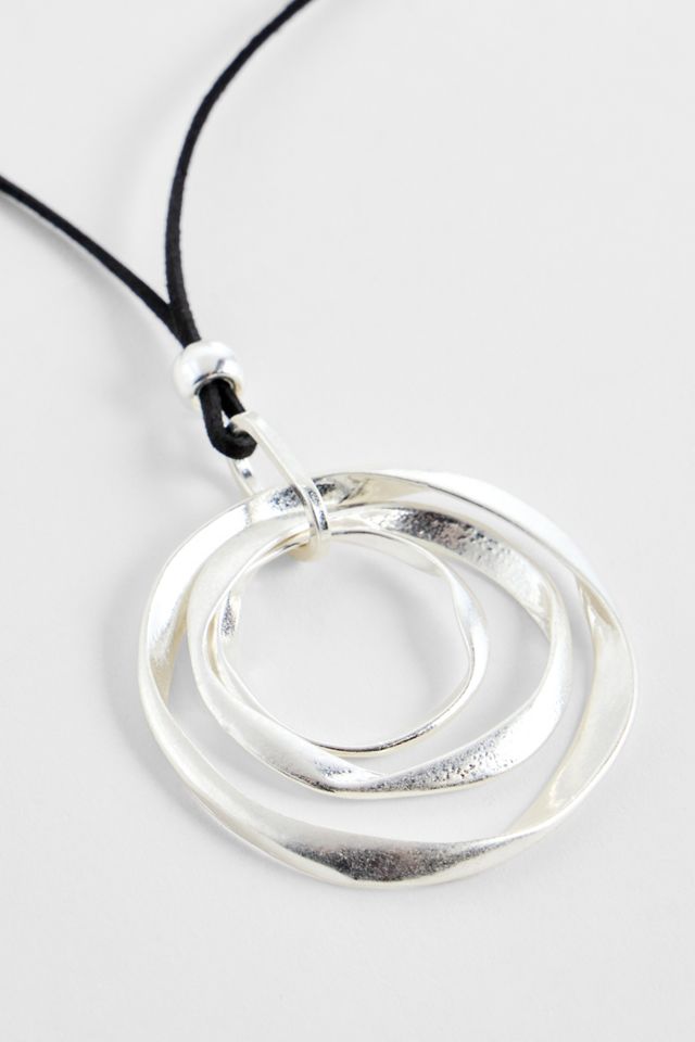 Silence + Noise Black Long-Line Suede Cord Necklace #2