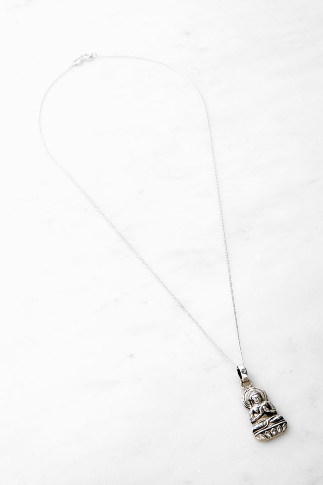 Siren Silver Sitting Buddha Pendant | Urban Outfitters UK