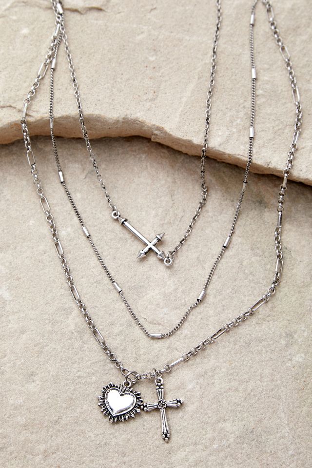 Collana Multi-Strato Cross Silence + Noise #2
