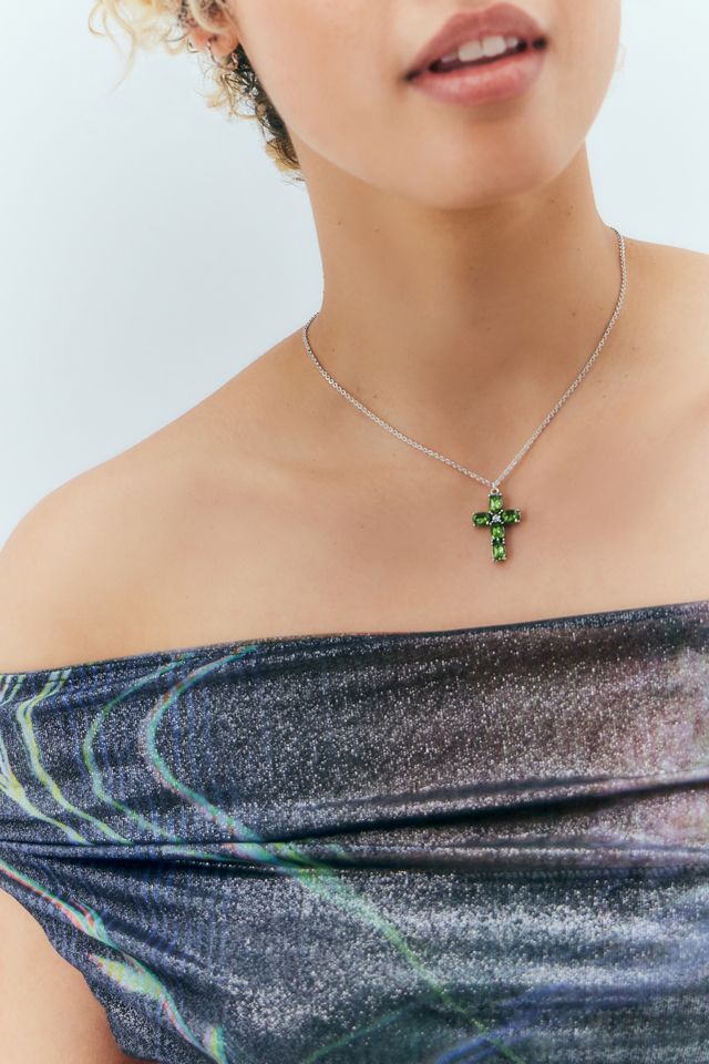 Silence + Noise Mini Gem Cross Pendant #1