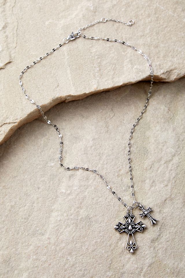 Silence + Noise Double Cross Pendant #2