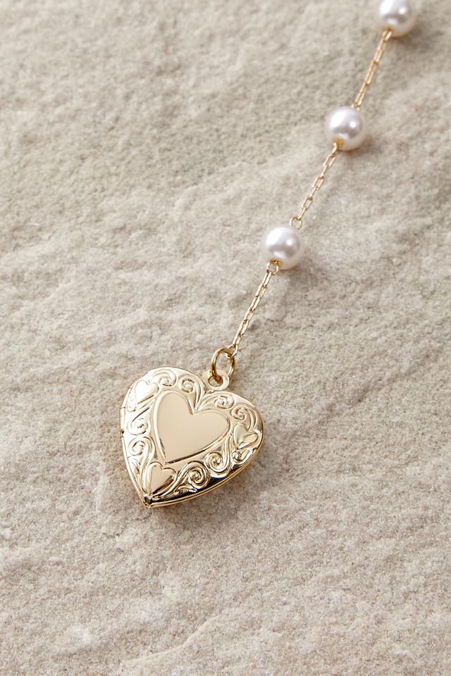 Silence + Noise Heart Locket Lariat Necklace