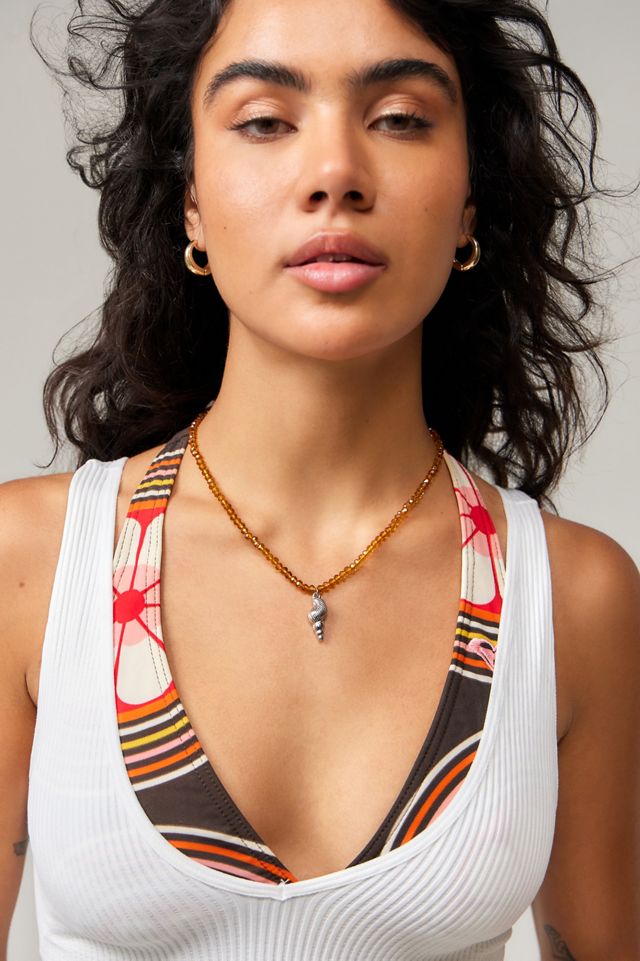 Silence + Noise Beaded Shell Necklace #1