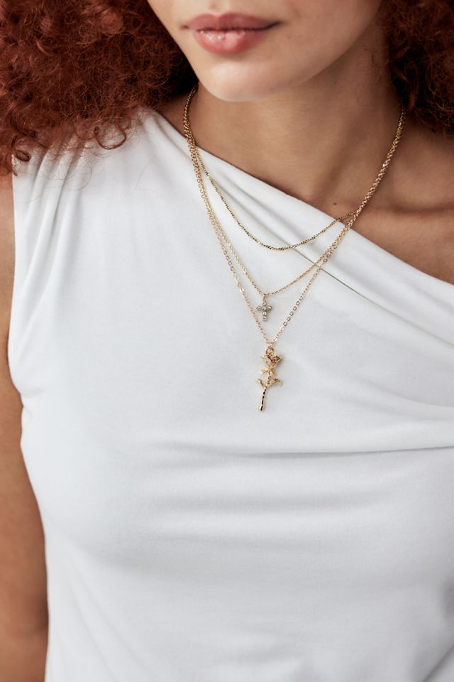 Silence + Noise Rose Pendant Necklace #1