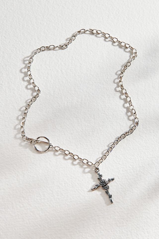 Silence + Noise Antique Rose Cross Necklace #2