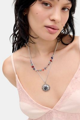 Silence + Noise Hammered Sun Pendant Necklace