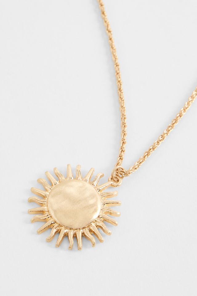 Collar con Colgante de Sol Martillado Silence + Noise #1