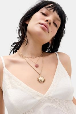Silence + Noise Hammered Sun Pendant Necklace