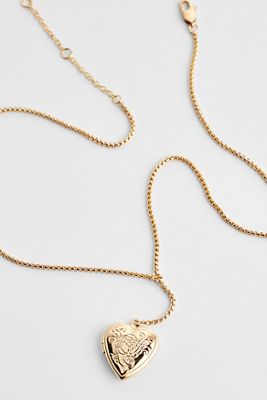 Silence + Noise Mini Heart Locket Lariat Necklace