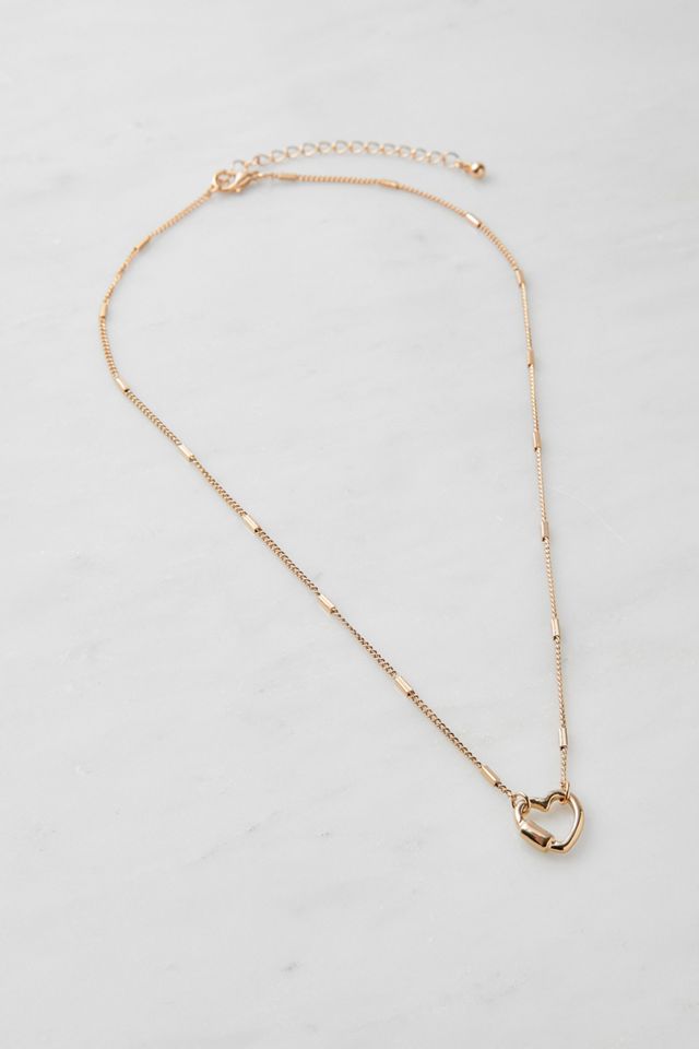 Collier pendentif coeur à fermoir mousqueton #1