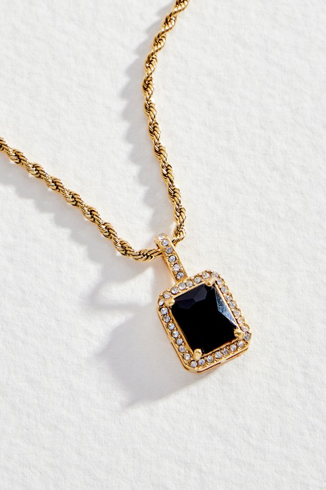 Zambah Square Zirconia Pendant Necklace #1