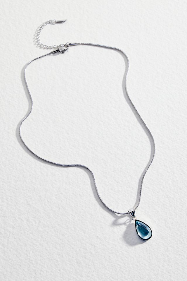 Zambah Blue Water Drop Pendant Necklace #2