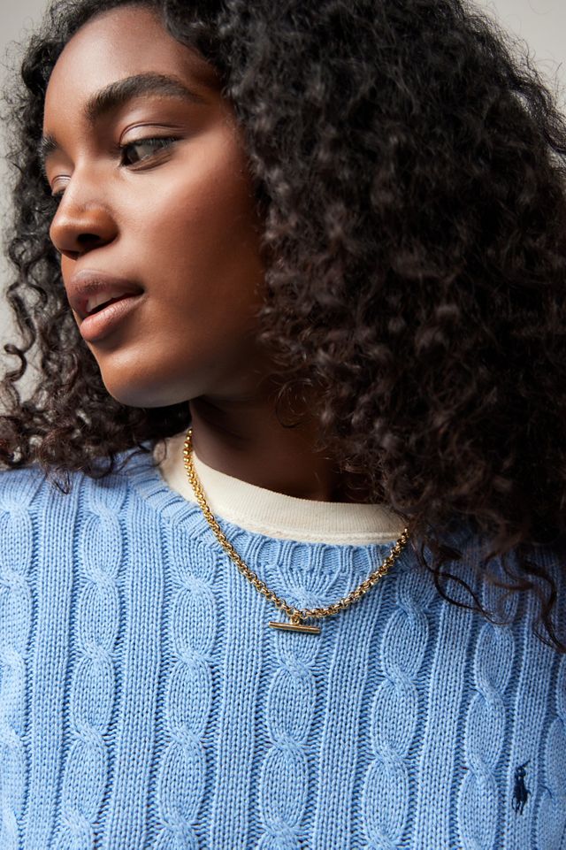 Vintage Inclined T-Bar Chain Necklace  #1