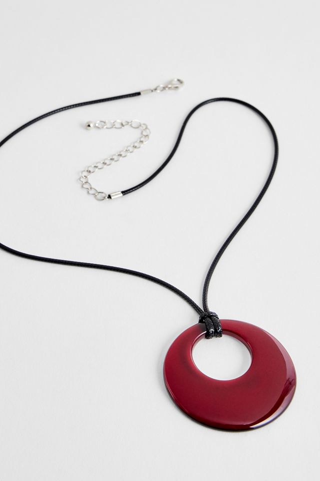 Silence + Noise Red Round Cord Pendant Necklace #1